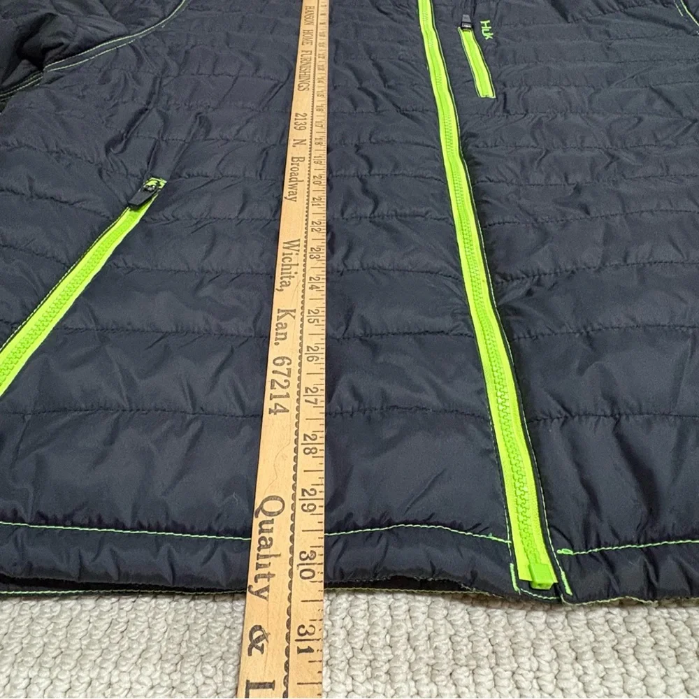 Huk Performance Fishing puffer jacket coat men’s XXL warm lightweight black/neon - Picture 10 of 11